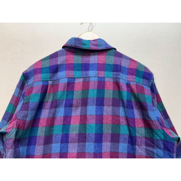 Royal Robbins Men's Wool Flannel Shirt Button Up Size L Plaid Blue Long Sleeve - Picture 10 of 11